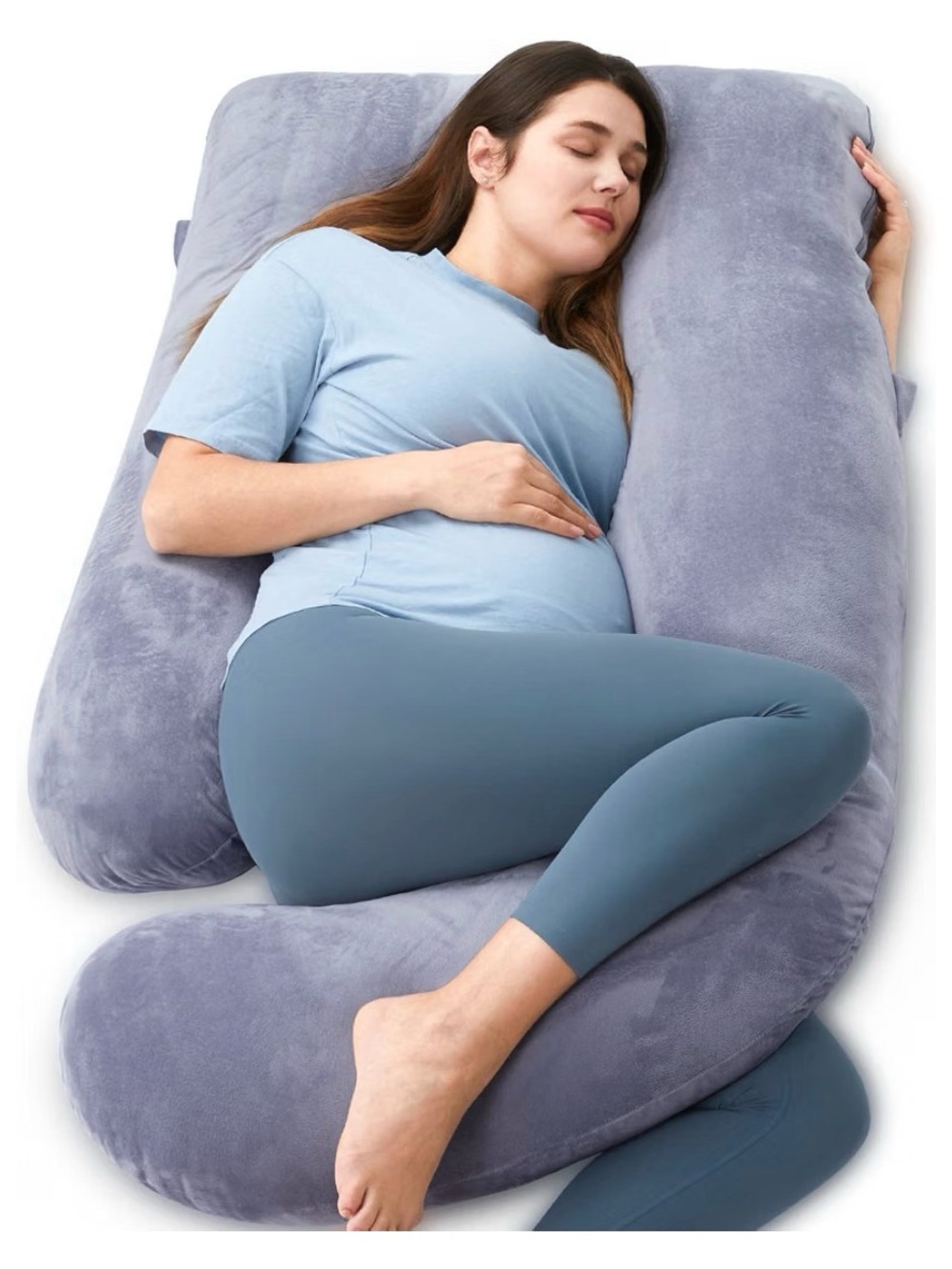 Ultra-Comfort Full-Body Pregnancy Pillow - Gray